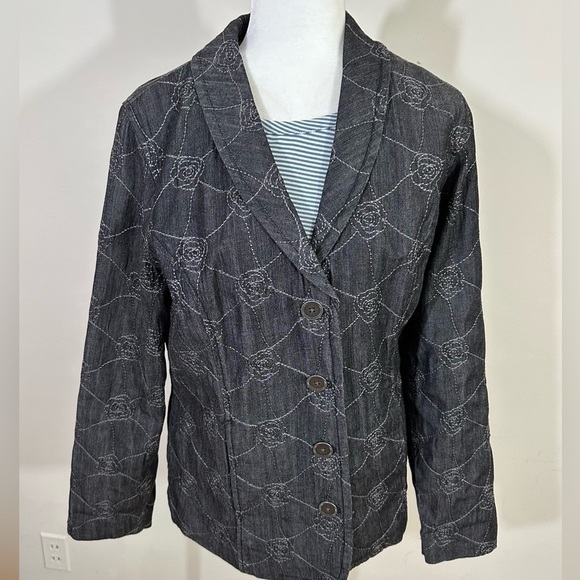 D& Co sz Md jacket, blazer in a grayish color with top stitching on the jacket - Picture 1 of 11